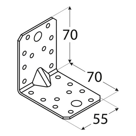 20 Équerres Renforcées Kps 4 - 70X70X55X1.5 mm - D-Work