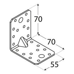 20 Équerres Renforcées Kpl4 - 70X70X55X2.0 mm - D-Work