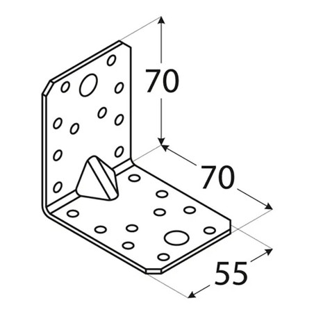 20 Équerres Renforcées KPL4 70x70x55x2 mm - Acier - Fixation Solide - D-Work