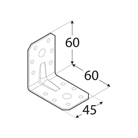 20 Équerres Renforcées KPL6 60x60x45x2 mm - Acier - Fixation Solide - D-Work