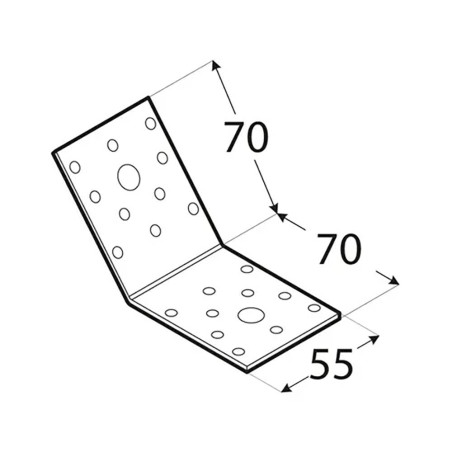 20 Équerres 135° Klr 2 - 70X70X55X2.5 mm - D-Work
