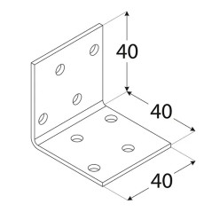 50 Équerres Perforées Km1 - 40X40X40X2.0 mm - D-Work