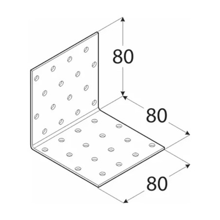 20 Équerres Perforées Km9 - 80X80X80X2.0 mm - D-Work