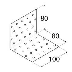 20 Équerres Perforées Km10 - 80X80X100X2.0 mm - D-Work