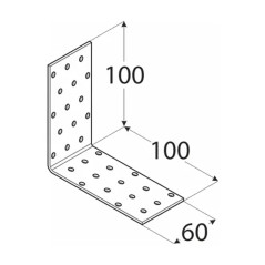 20 Équerres Perforées Km11 - 100X100X60X2.0 mm - D-Work