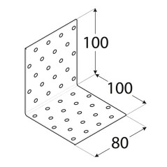20 Équerres Perforées Km12 - 100X100X80X2.0 mm - D-Work
