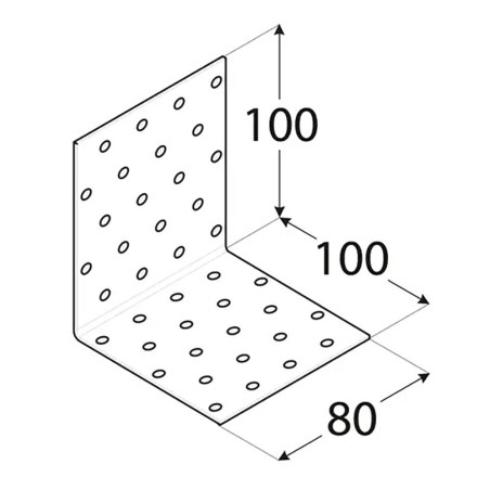 20 Équerres Perforées Km12 - 100X100X80X2.0 mm - D-Work