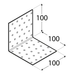 20 Équerres Perforées Km13 - 100X100X100X2.0 mm - D-Work