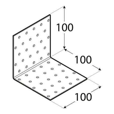 20 Équerres Perforées Km13 - 100X100X100X2.0 mm - D-Work