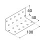20 Équerres Perforées Km14 - 40X40X100X2.0 mm - D-Work 20 Équerres Perforées Km14 - 40X40X100X2.0 mm - D-Work