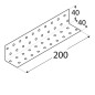 20 Équerres Perforées Km15 - 40X40X200X2.0 mm - D-Work 20 Équerres Perforées Km15 - 40X40X200X2.0 mm - D-Work