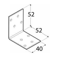 20 Équerres Perforées Km17 - 52X52X40X2.0 mm - D-Work
