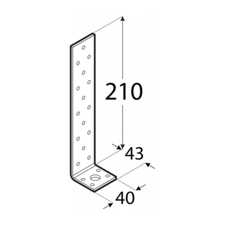 10 Équerres D'Ancrage Kk11 - 210X43X40X4.0 mm - D-Work