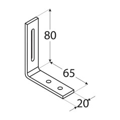 20 Équerres Réglables Kr 1 - 75X65X20X3.0 mm - D-Work