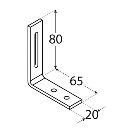 20 Équerres Réglables Kr 1 - 75X65X20X3.0 mm - D-Work