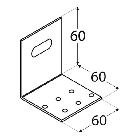 20 Équerres Perforées Réglables 60x60x60x2 mm - Acier - Fixation Polyvalente - D-Work