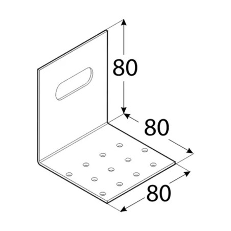 20 Équerres Perforées Réglables Kmr 8 - 80X80X80X2.0 mm - D-Work