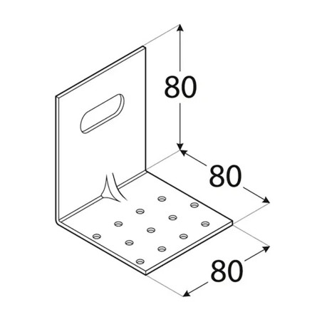 20 Équerres Réglables Renforcées 80x80x80x2,0 mm - Acier - Fixation Solide - D-Work