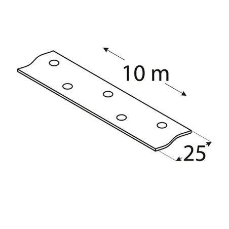 Bande de Fixation Perforée 25x1,5 mm - 10 M - Acier Zingué - Polyvalente et Résistante - D-Work