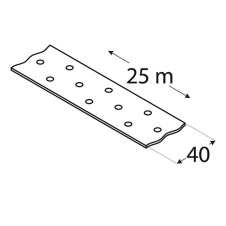Bande De Fixation Perforée Tm2/25 - 40X2.0 mm /25 M - D-Work