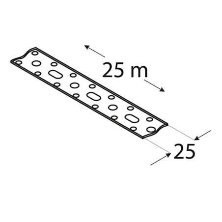 Bande De Fixation Perforée Tm4/25 - 25X1.5 mm /25 M - D-Work