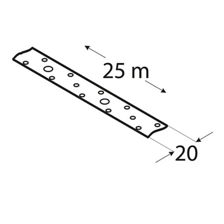 4 Bandes De Fixation Perforées Tm9/25 - 19X0.9 mm /25 M - D-Work
