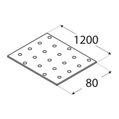 Plaque Perforée 80x1200x2 mm - Acier - Usage Bricolage - D-Work