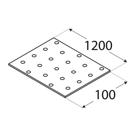Plaque Perforée 100x1200x2 mm - Acier - Usage Bricolage - D-Work