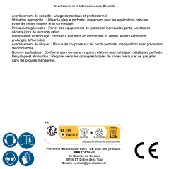 Plaque Perforée 100x1200x2 mm - Acier - Usage Bricolage - D-Work