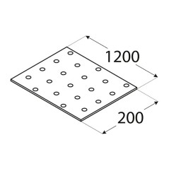 Plaque Perforée 200x1200x2 mm - Acier - Usage Bricolage - D-Work