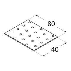 20 Plaques Perforées Pp1 - 80X40X2.0 mm - D-Work