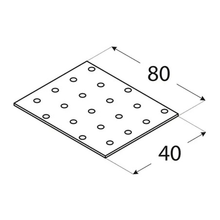 20 Plaques Perforées Pp1 - 80X40X2.0 mm - D-Work
