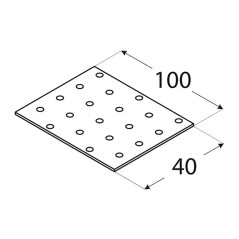 20 Plaques Perforées PP2 100x40x2 mm - Acier - Usage Bricolage - D-Work
