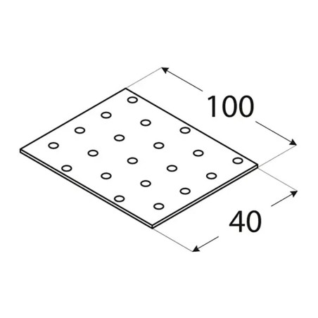 20 Plaques Perforées Pp2 - 100X40X2.0 mm - D-Work