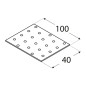 20 Plaques Perforées Pp2 - 100X40X2.0 mm - D-Work 20 Plaques Perforées Pp2 - 100X40X2.0 mm - D-Work
