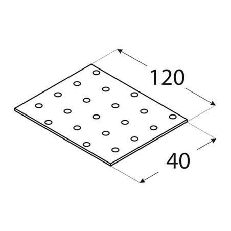 20 Plaques Perforées PP3 120x40x2 mm - Acier - Usage Bricolage - D-Work