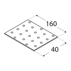 20 Plaques Perforées Pp4 - 160X40X2.0 mm - D-Work