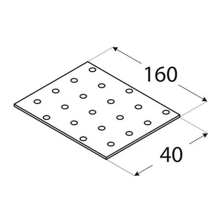 20 Plaques Perforées Pp4 - 160X40X2.0 mm - D-Work
