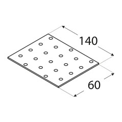 20 Plaques Perforées Pp5 - 140X60X2.0 mm - D-Work