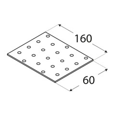 20 Plaques Perforées PP6 160x60x2 mm - Acier - Usage Bricolage - D-Work