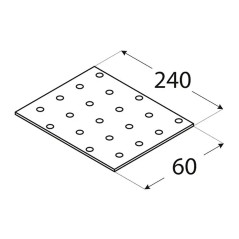 20 Plaques Perforées Pp8 - 240X60X2.0 mm - D-Work
