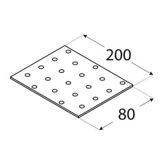 20 Plaques Perforées Pp9 - 200X80X2.0 mm - D-Work