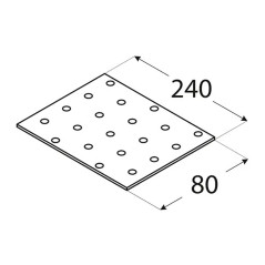 20 Plaques Perforées Pp10 - 240X80X2.0 mm - D-Work