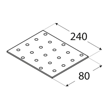 20 Plaques Perforées PP10 240x80x2 mm - Acier - Usage Bricolage - D-Work
