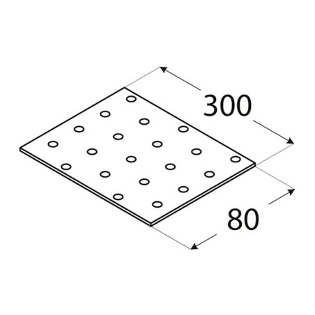10 Plaques Perforées Pp11 - 300X80X2.0 mm - D-Work
