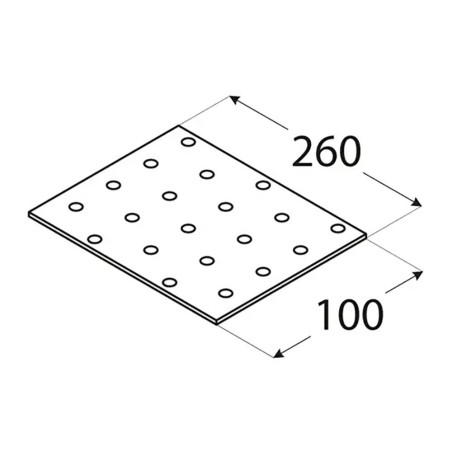 10 Plaques Perforées PP14 260x100x2 mm - Acier - Usage Bricolage - D-Work