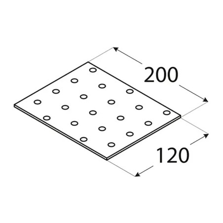 10 Plaques Perforées PP18 200x120x2 mm - Acier - Usage Bricolage - D-Work