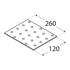 10 Plaques Perforées Pp20 - 260X120X2.0 mm - D-Work