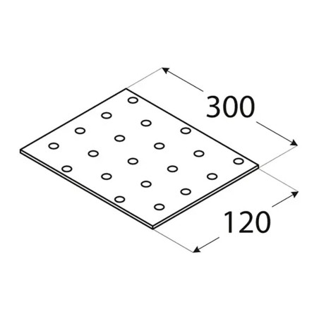 10 Plaques Perforées PP21 300x120x2 mm - Acier - Usage Bricolage - D-Work