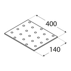10 Plaques Perforées Pp22 - 400X140X2.0 mm - D-Work